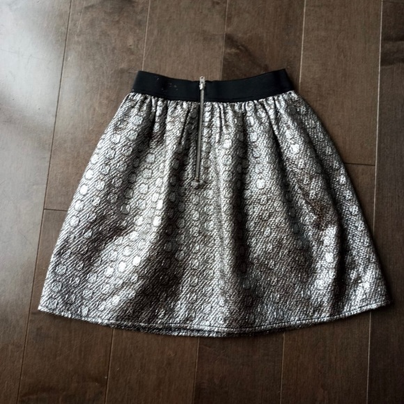 MISS SELFRIDGE Petites Black Silver Zip Mini Skirt - Picture 4 of 4